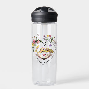 Compassionate Librarian – Floral Heart Design Water Bottle