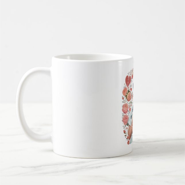 Compassionate Nurse – Elegant Floral Art Illustrat Coffee Mug (Left)