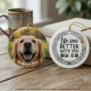 Compassionate Pastel Watercolor Pet Memorial Ceramic Ornament