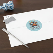 Compassionate Sky Blue Watercolor Rescue Paw