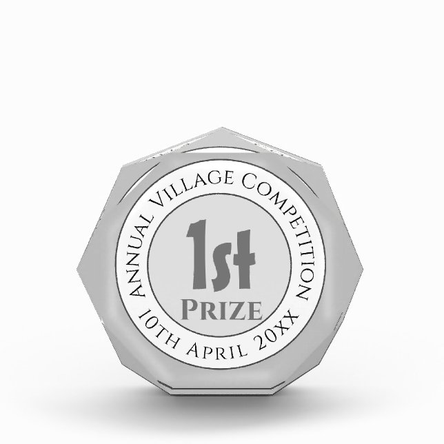 Competition 1st Prize Trophy Award Photo Block (Front)