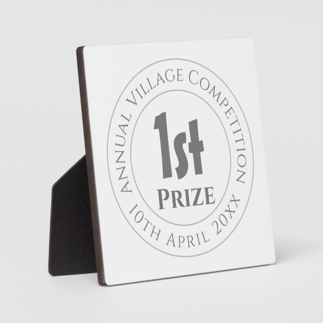 Competition 1st Prize Trophy Award Plaque (Front)