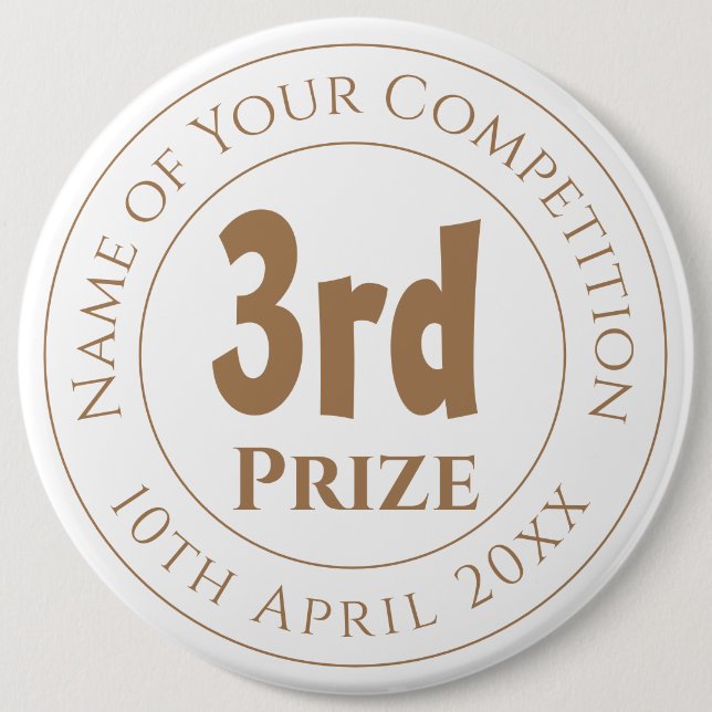 Competition 3rd Prize Trophy Award Coaster 6 Cm Round Badge (Front)