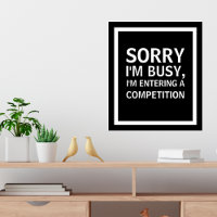 Competition addict entering competitions competing
