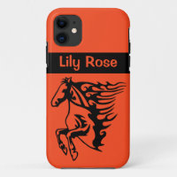 Competition Orange Pony Horse Bronco Steed Lineart
