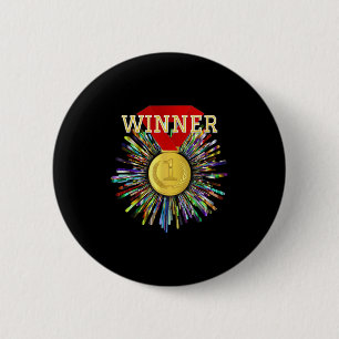 Competition Prize Winner Gold Medal #1  6 Cm Round Badge