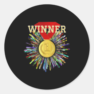 Competition Prize Winner Gold Medal #1  Classic Round Sticker