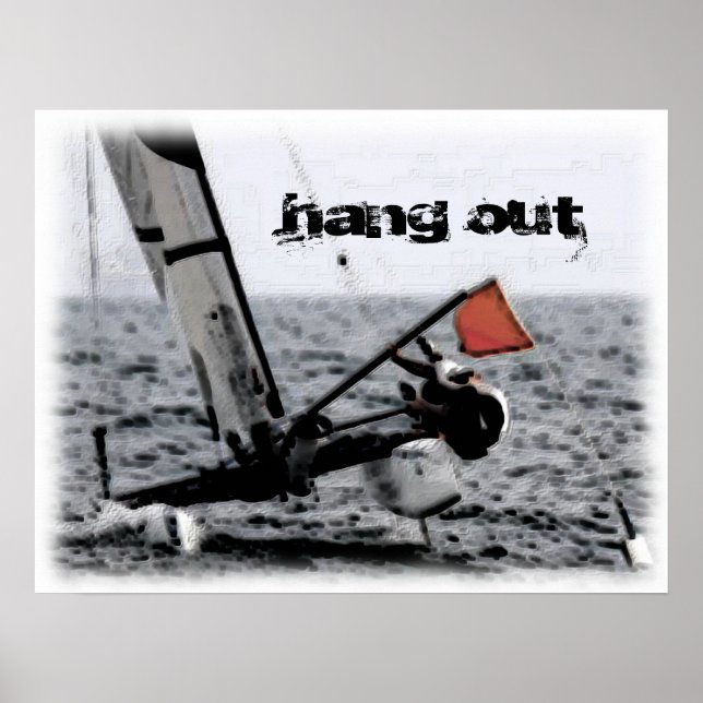 Competition Sailing Catamaran Picture Poster (Front)