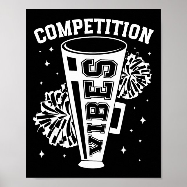 Competition Vibes Cheer Comp Day Cheerleader Compe Poster (Front)
