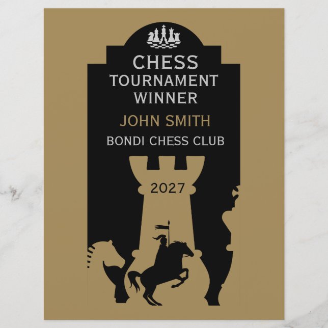 Competitive Chess Players Award (Front)