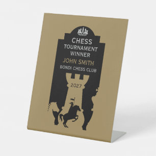 Competitive Chess Players Award Pedestal Sign