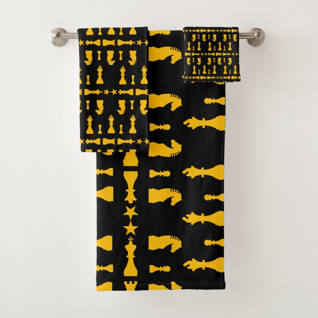 Competitive Chess Players Bath Towel Set (Insitu)