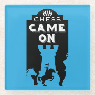 Competitive Chess Players Glass Coaster