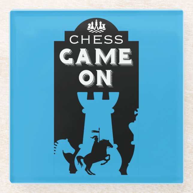 Competitive Chess Players Glass Coaster (Front)