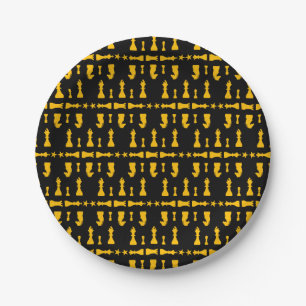 Competitive Chess Players Paper Plate