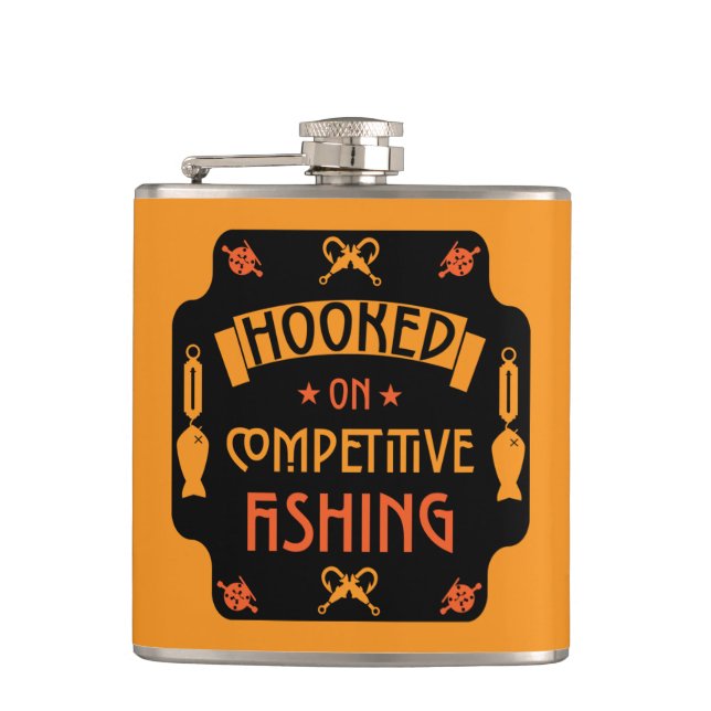 Competitive Fishing Gifts Hip Flask (Front)