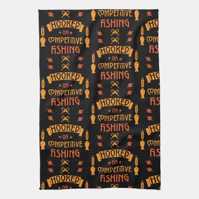 Competitive Fishing Gifts Tea Towel (Vertical)