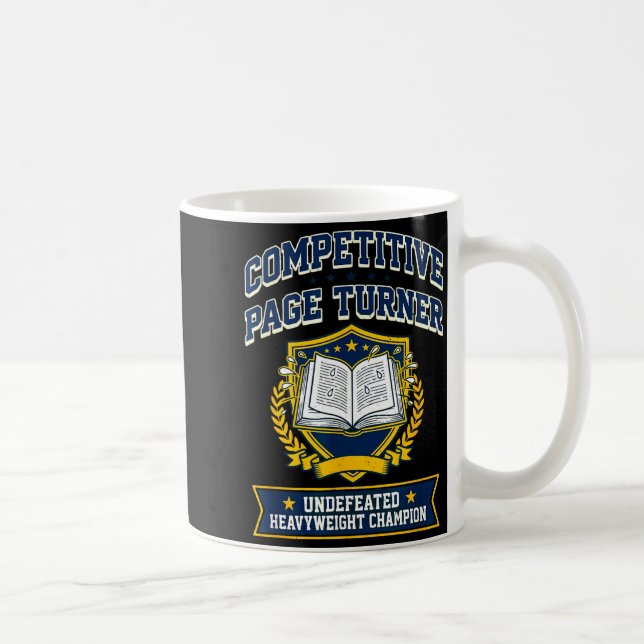 Competitive page turner reading is favourite sport coffee mug (Right)