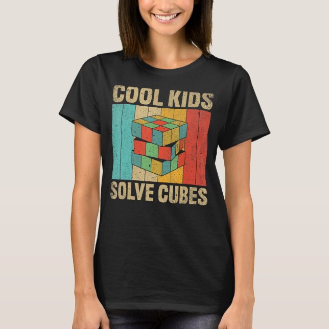Competitive Puzzle Cube Cool Kids Solve Cubes Spee T-Shirt (Front)