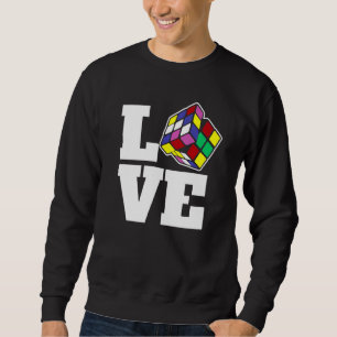 Competitive Puzzle Cube Love Speed Cubing 80's Vin Sweatshirt