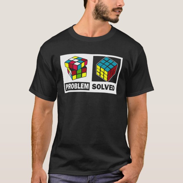 Competitive Puzzle Cube Problem Solved Speed Cubin T-Shirt (Front)