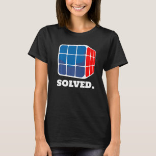 Competitive Puzzle Cube Solved Speed Cubing 80's V T-Shirt