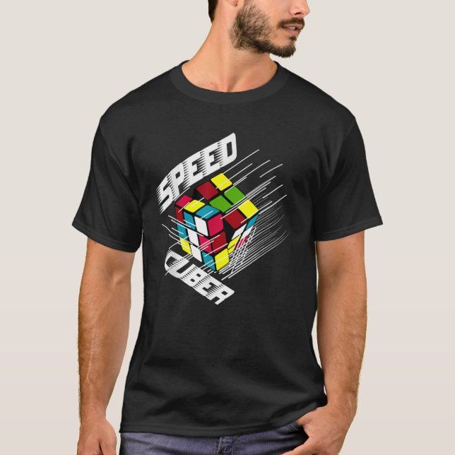 Competitive Puzzle Cube Speed Cuber Hobby 80 s Vin T-Shirt (Front)