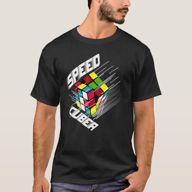 Competitive Puzzle Cube Speed Cuber Hobby 80's Vin T-Shirt (Front)