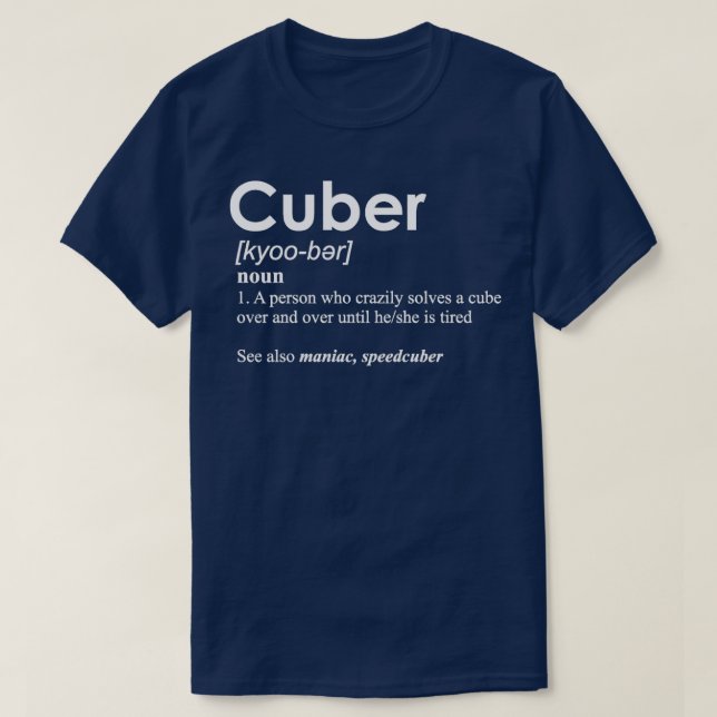 Competitive Puzzle Cuber definition Speed Cubing V T-Shirt (Design Front)