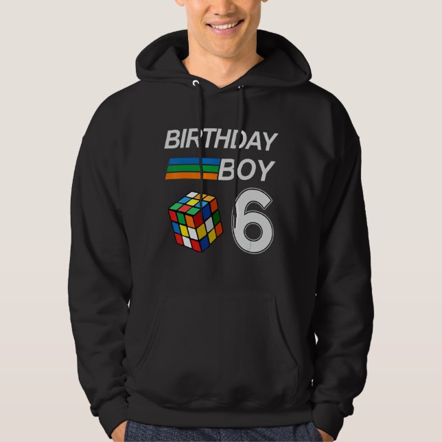 Competitive Speed Cubing 6 Years Old Birthday For  Hoodie (Front)