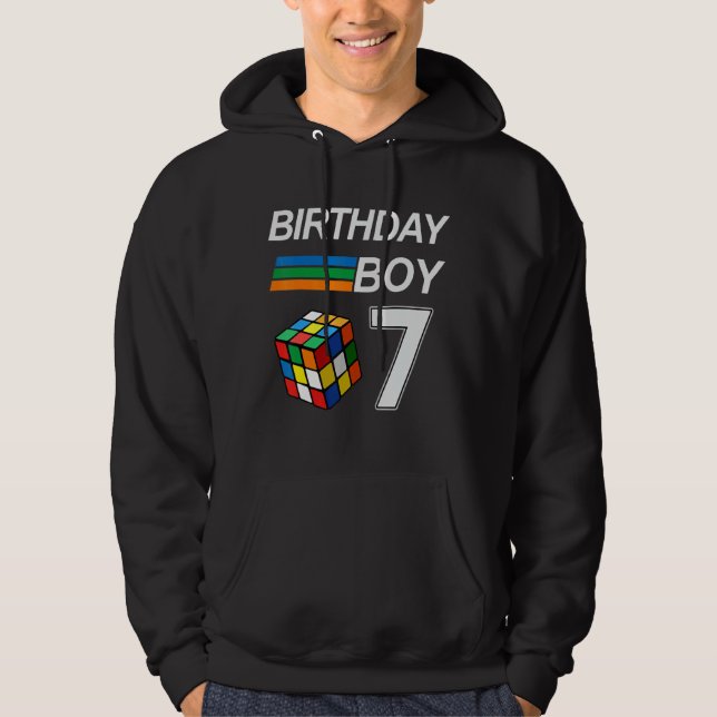 Competitive Speed Cubing 7 Years Old Birthday For  Hoodie (Front)