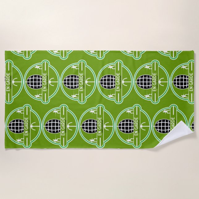 Competitive Sword Fencing Beach Towel (Front)