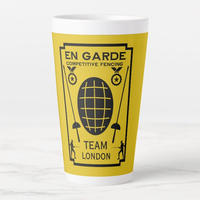 Competitive Sword Fencing Latte Mug (Front)