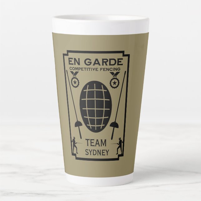 Competitive Sword Fencing Latte Mug (Front)