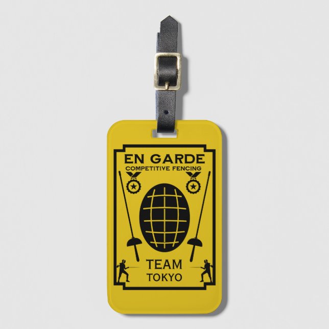 Competitive Sword Fencing Luggage Tag (Front Vertical)