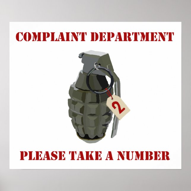 Complaint Department Poster (Front)