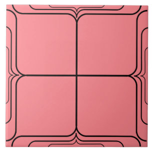Complement for Art Deco White Rose on Pink Ceramic Tile