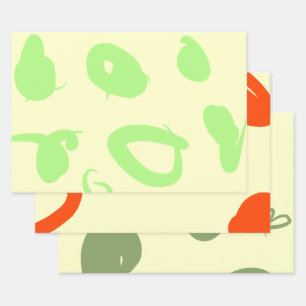 Complementary color set Wrapping Paper flat sheets