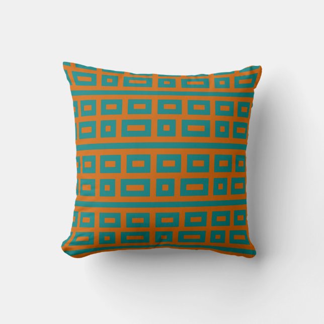 Complementary colours teal orange cushion (Front)