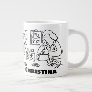 Complementary Medicine Chemist Cartoon Large Coffee Mug