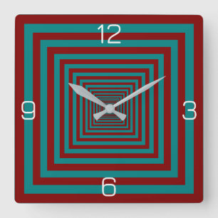 Complementary Two Colour Combination / Mix Square Wall Clock