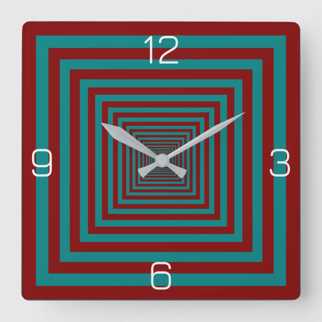 Complementary Two Colour Combination / Mix Square Wall Clock (Front)