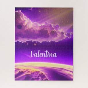 Complete Fantasy Purple and Violet Fun Galaxy  Jigsaw Puzzle