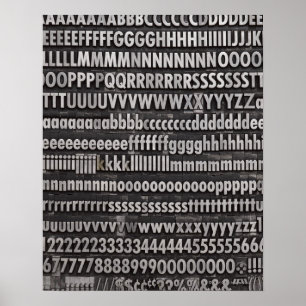 Complete Font Letterpress Type Poster