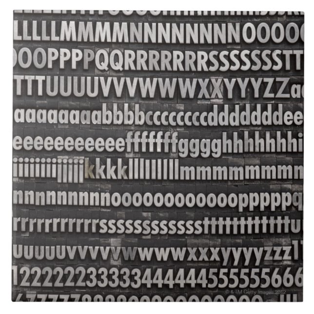 Complete Font Letterpress Type Tile (Front)