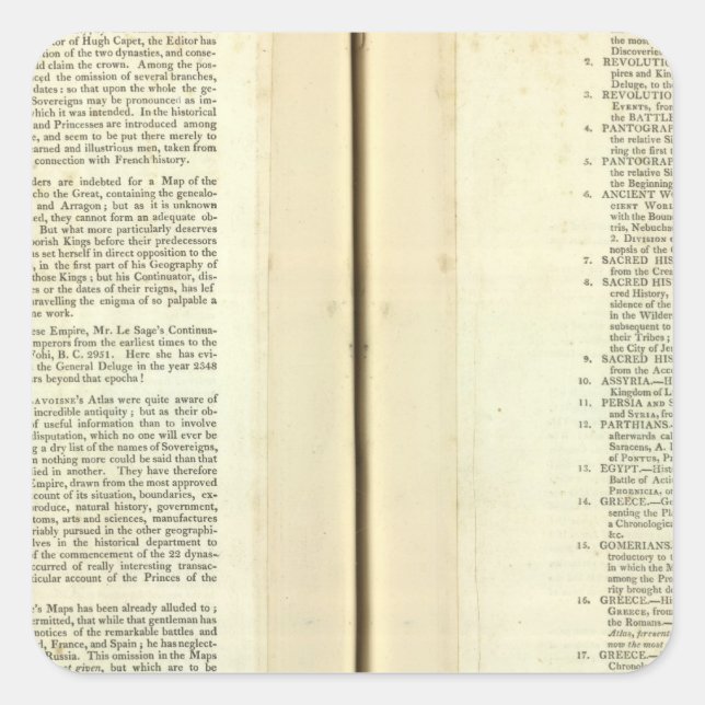 Complete Genealogical, Historical, Chronological Square Sticker (Front)