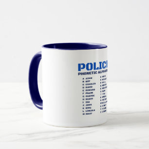 Complete Police Phonetic A to Z Alphabet Mug