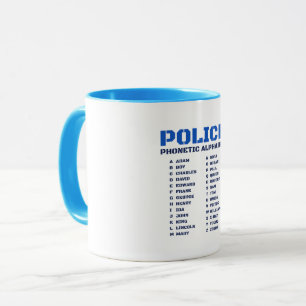 Complete Police Phonetic A to Z Alphabet Mug