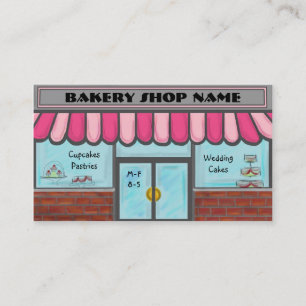 Completely customisable cute bakery shop cards