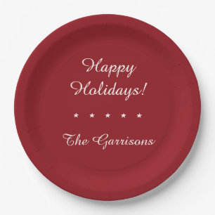 Completely customisable Holidays paper plates
